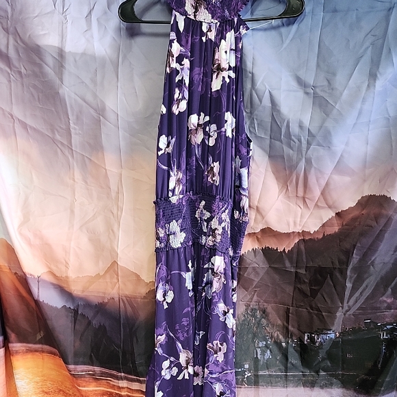 Purple Floral Maxi Dress - Picture 1 of 4